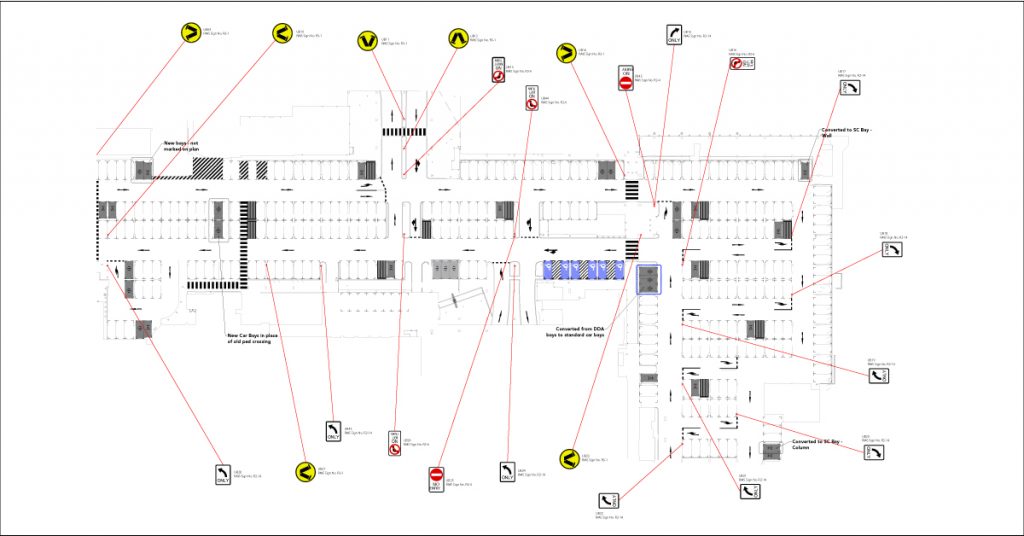 Car park regulatory signage plan