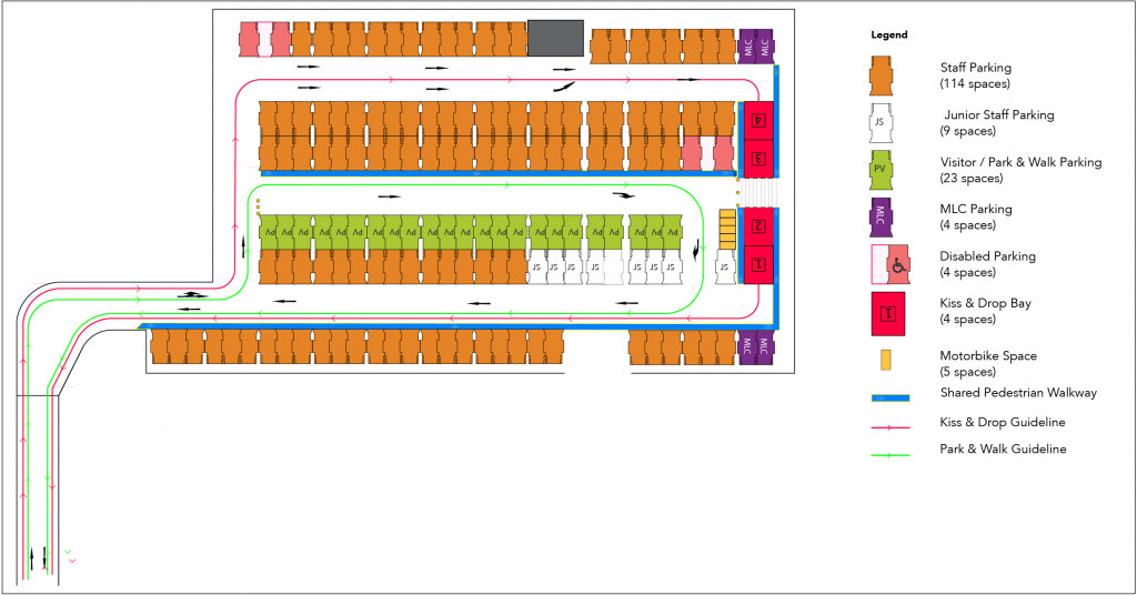 School Car Park - Design of Drop-off and Pick-Up-Scheme